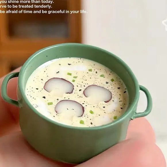 

Кукла, украшение для дома, аксессуары для украшения кухни, игрушки для ролевых игр, 1/12, кукольный домик, мини-кремовый грибной суповый горшок, модель