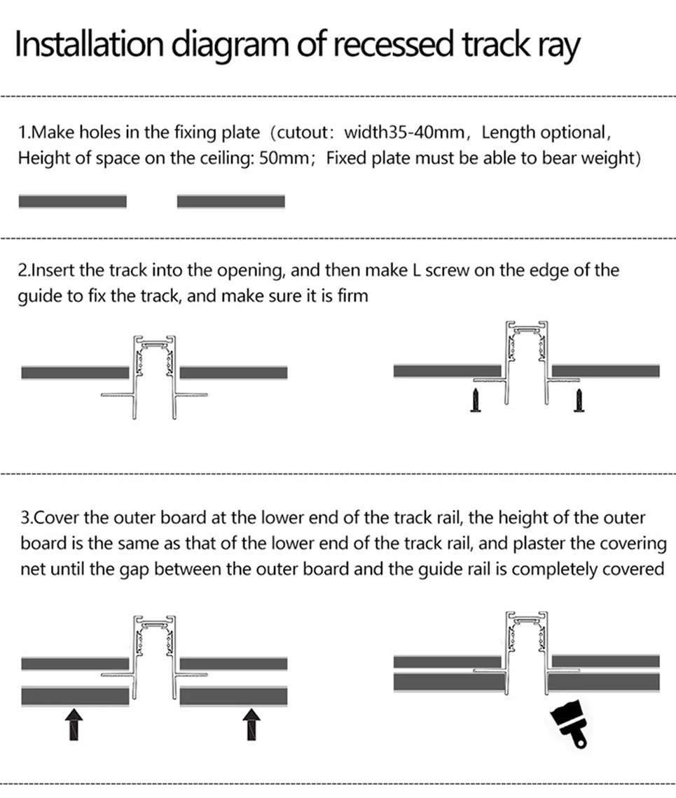 2m Magnetic Rail Linear Magnetic Track Lighting Accessories 2 Meters Ceiling Magnet Track Kits 48V Power Supply Corner Connector
