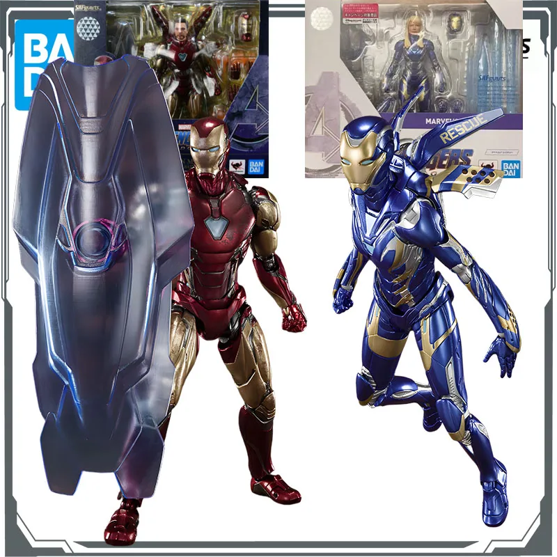 

BANDAI Original S.H.Figuarts Iron Man Mk85&Rescue Armor Anime Action Figures Toys for Boys Christmas Gift Collectible Ornaments