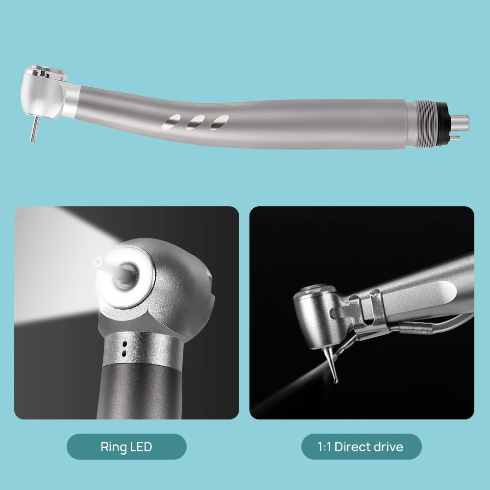 Azdent High and Low Speed Handpiece Kit LED Handpiece Integrate E-generator 135°C Autoclavable Low Noise