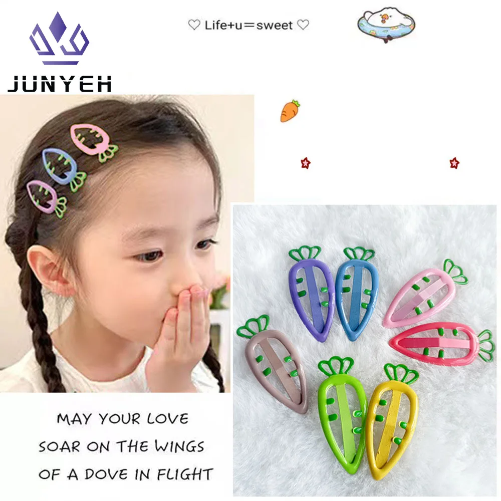 

7pcs/Set BB Clip Baby Student Cute Hairpins Broken Hairpin Hair Accessory Carrot Drop Oil Candy Headdress For Children