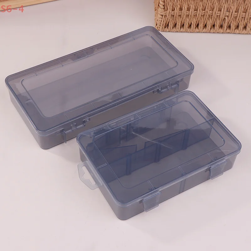 Multi-grid Parts Box Transparent Gray Plastic Electronic Element Grid Tool Storage Box Small Screw Grid Accessories Box