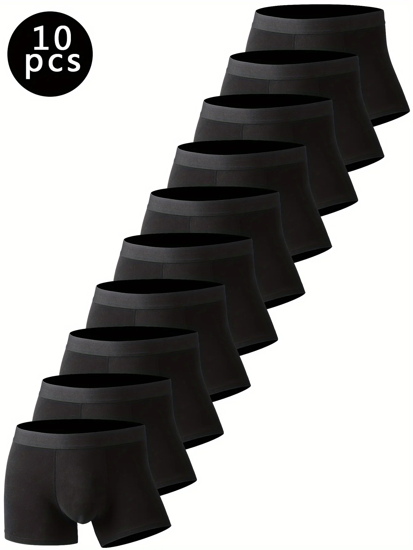 

10PCS Men's Underwear Black Color Men Underpant High Stretch Boxer Shorts Sexy Men Panties Plus Size L-4XL Breathable Men Boxer