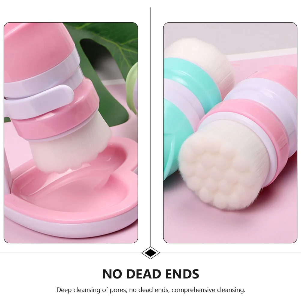 

Double-Headed Rose Facial Brush Face Cleansing Tool Deep Cleaning Gentle Bristles Portable For Travel Home Use Facial Cleaning