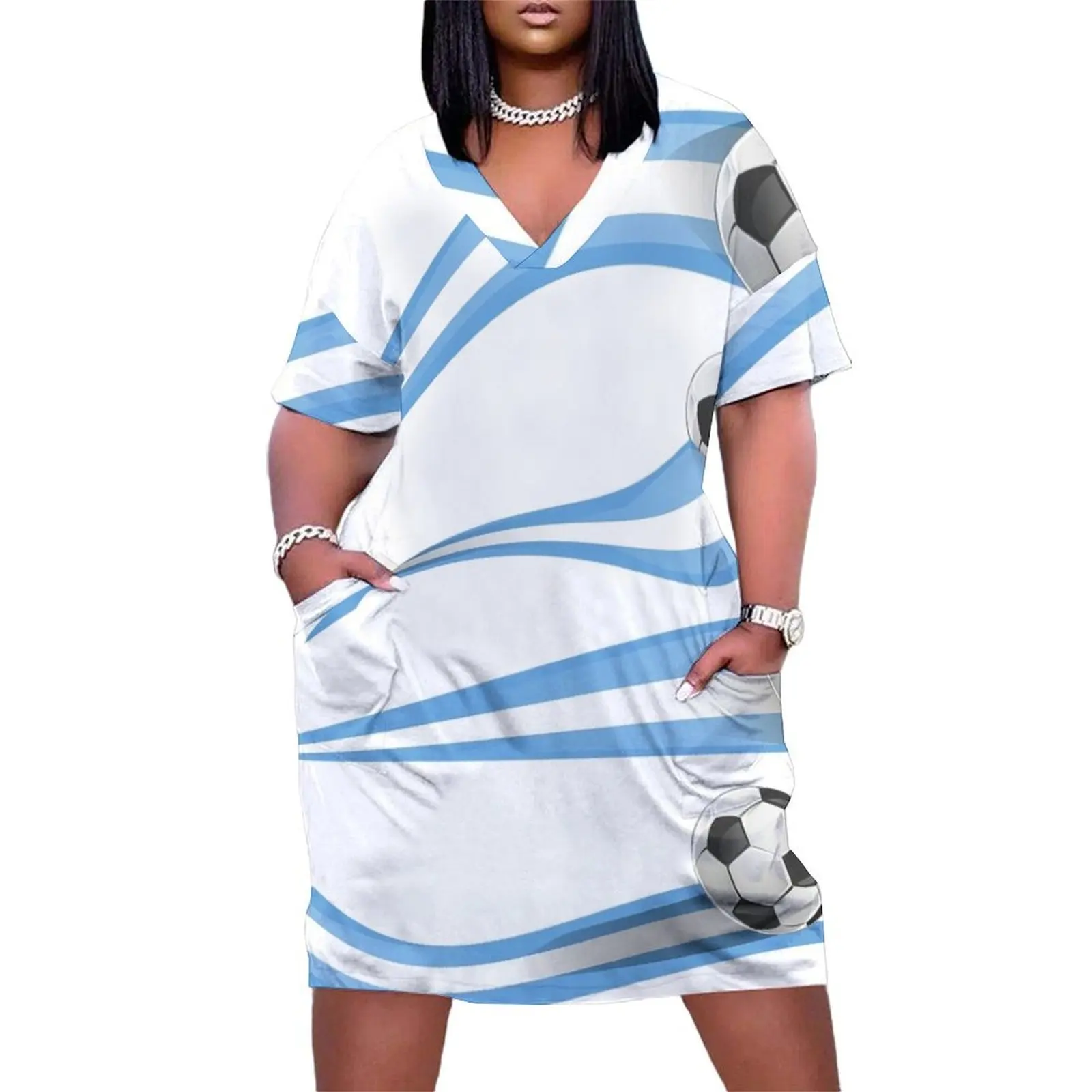 

Soccer with Argentina flags Loose Pocket Dress Dresses evening dresses ladies