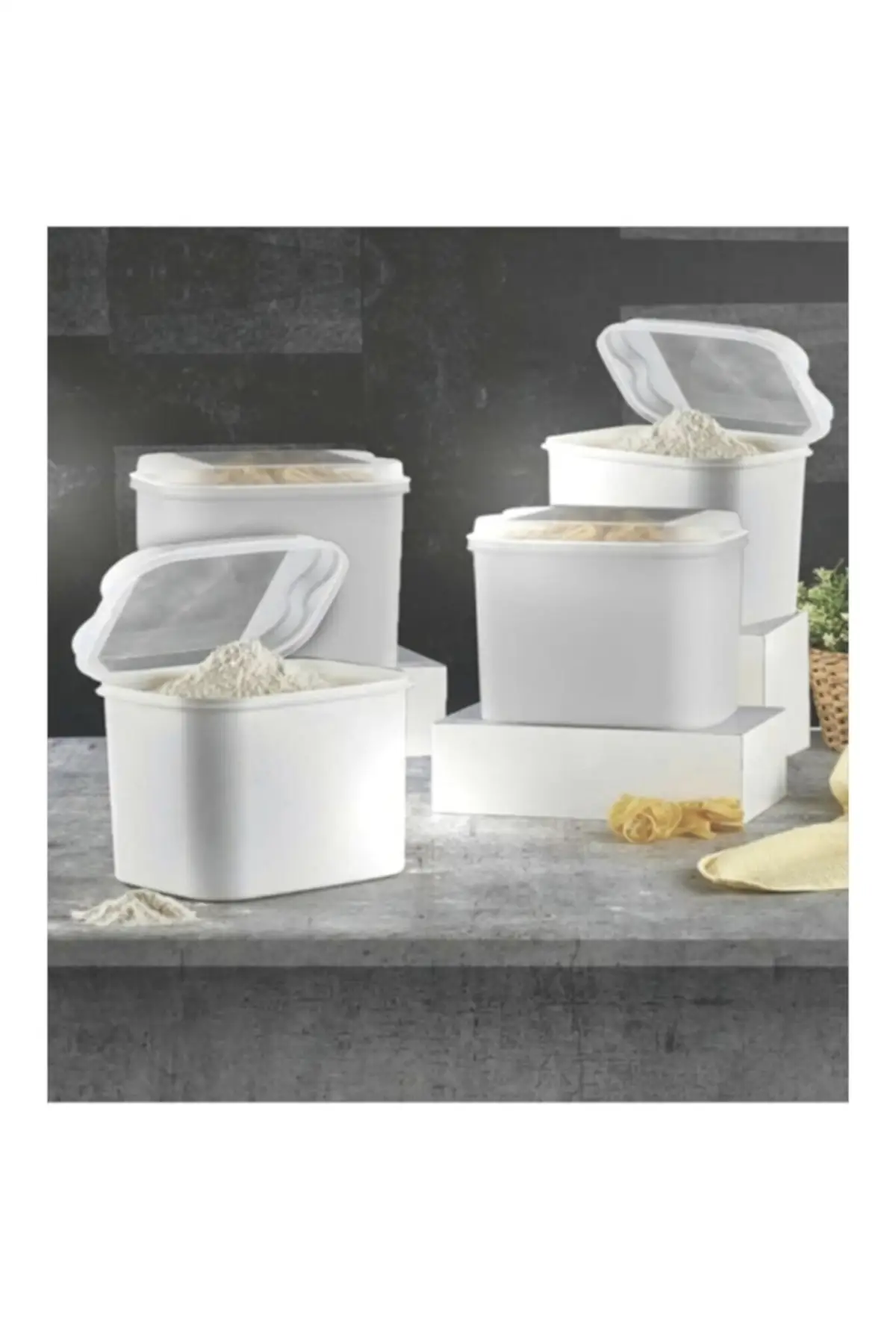 

DOLBOVI 1 pcs 10 liter 1 pcs 4,500 liter white table flour storage container