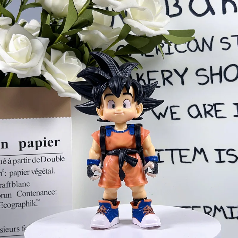 Dragon ball anime figuras q-versão super saiyan infância goku dos desenhos animados boneca modelo estatuetas decoração do carro crianças brinquedos fãs presente