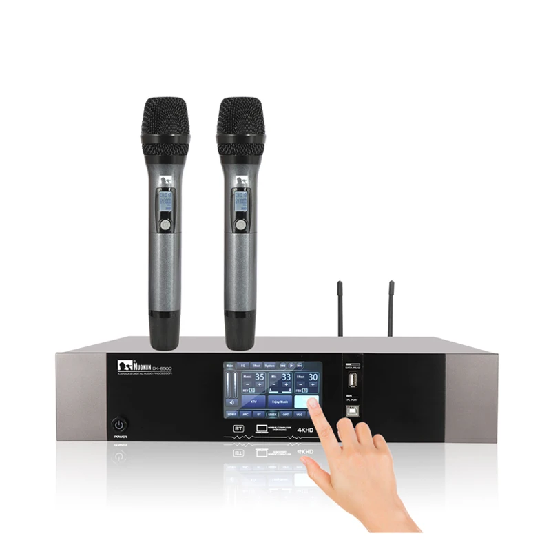 

Professional 3-in-1 DSP Karaoke Audio Processor Front Stage Microphone Amplifier with Metal Shell for Karaoke Enthusiasts