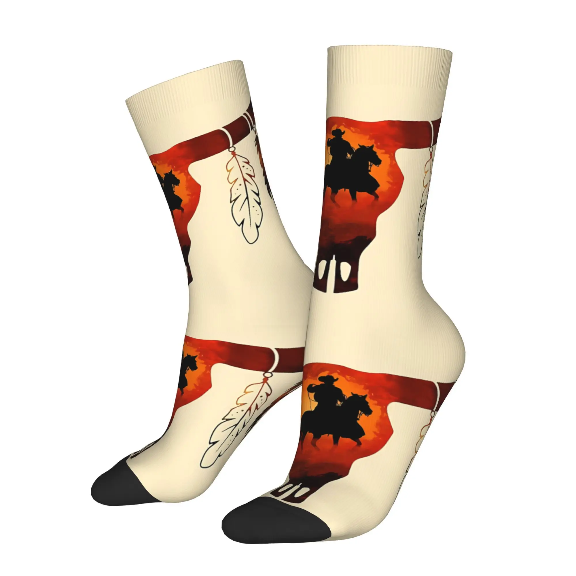 

Cowboy Socks Male Mens Women Winter Stockings Polyester