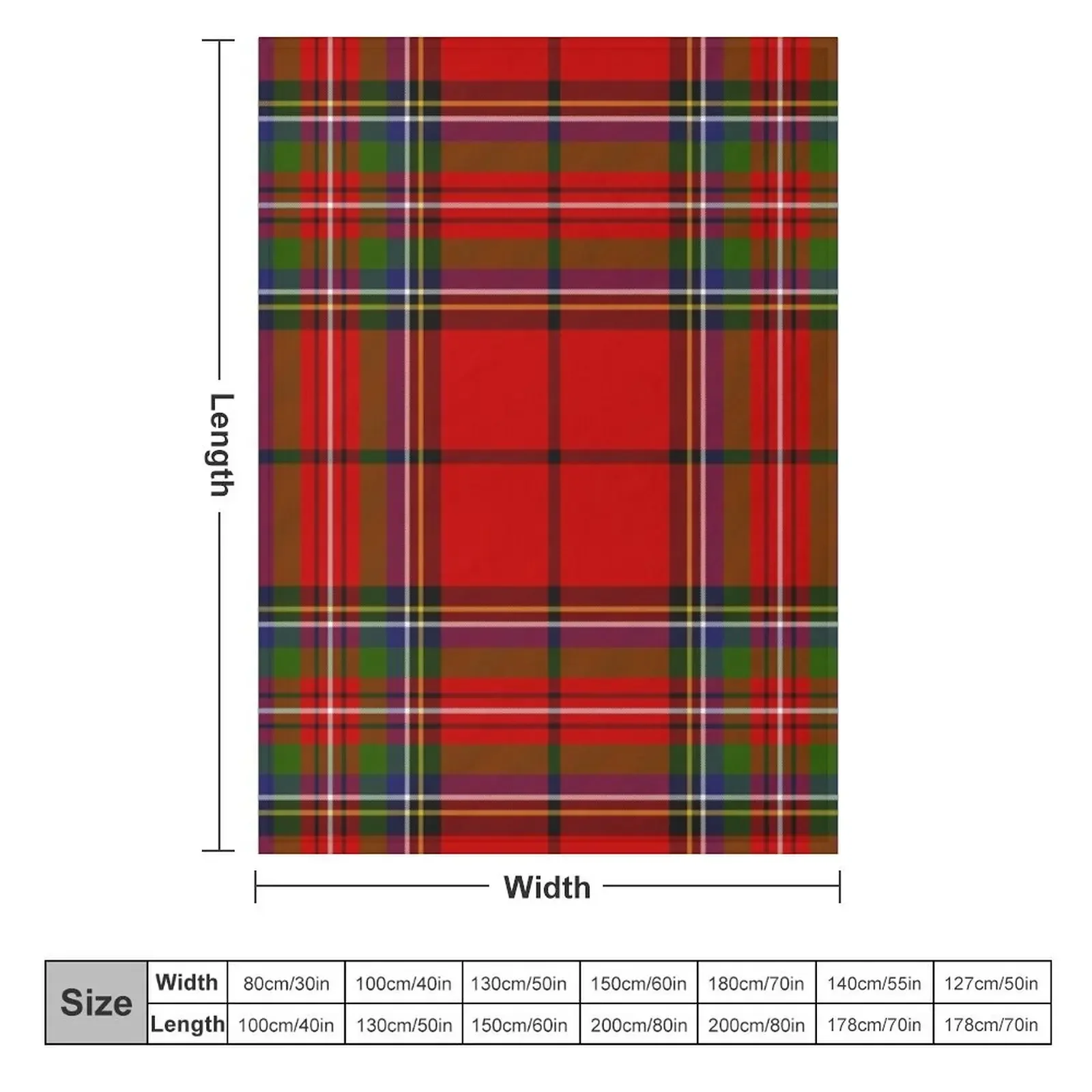 Red Plaid Royal Stewart of Galloway Tartan High Resolution 300 DPI Throw Blanket Comforter Summer Moving anime Blankets