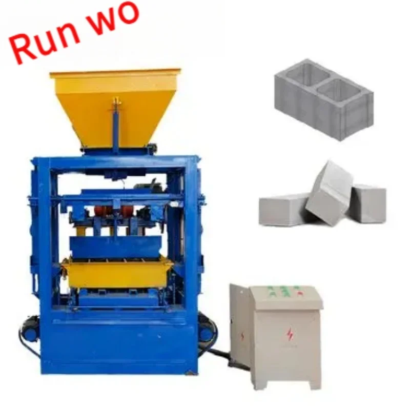 Semi Automatic Hollow Block Making Machine Concrete Cement Brick Molding Machinery