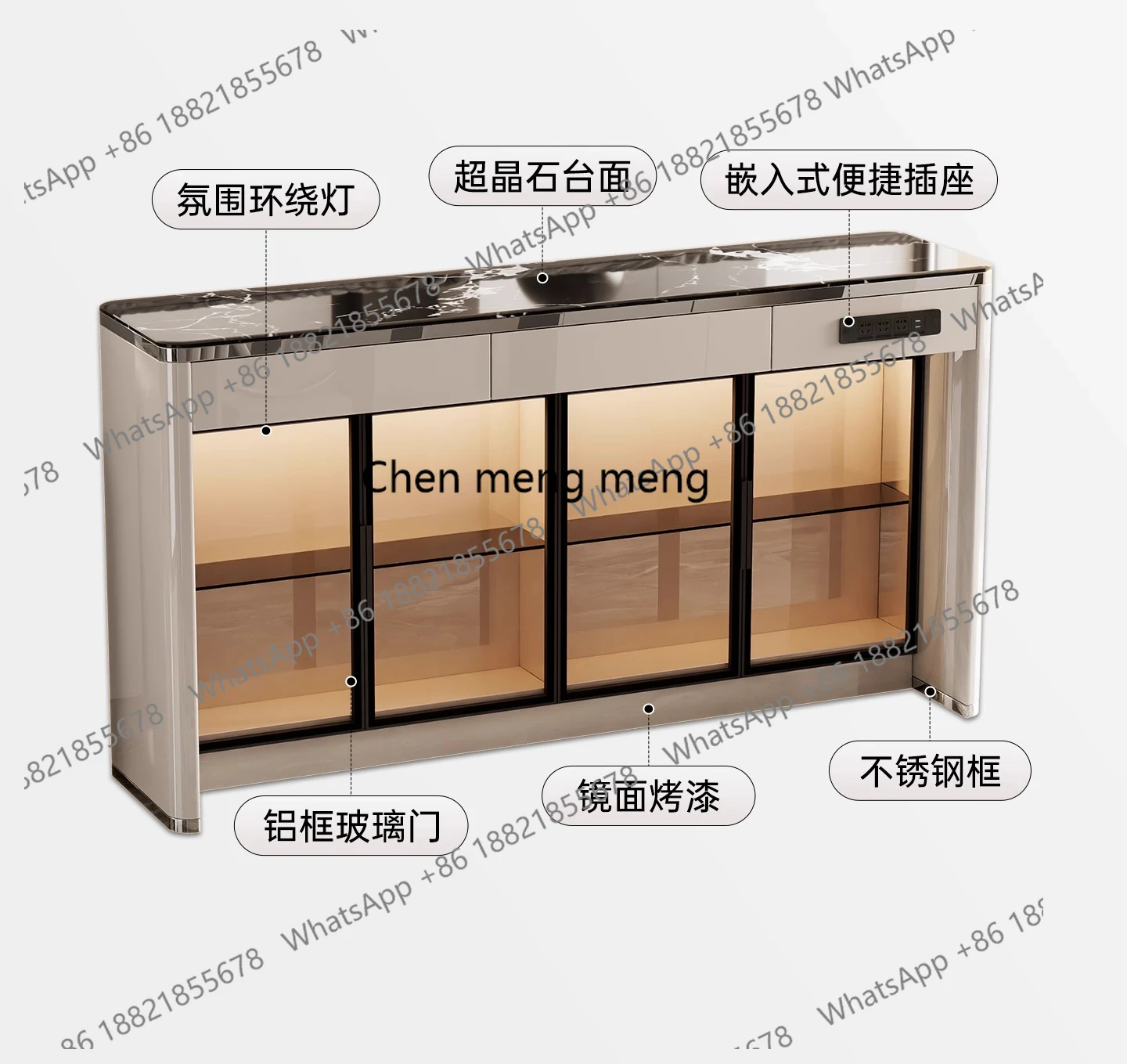 

Italian light luxury living room sofa back bar island dining bar table small apartment long table coffee table