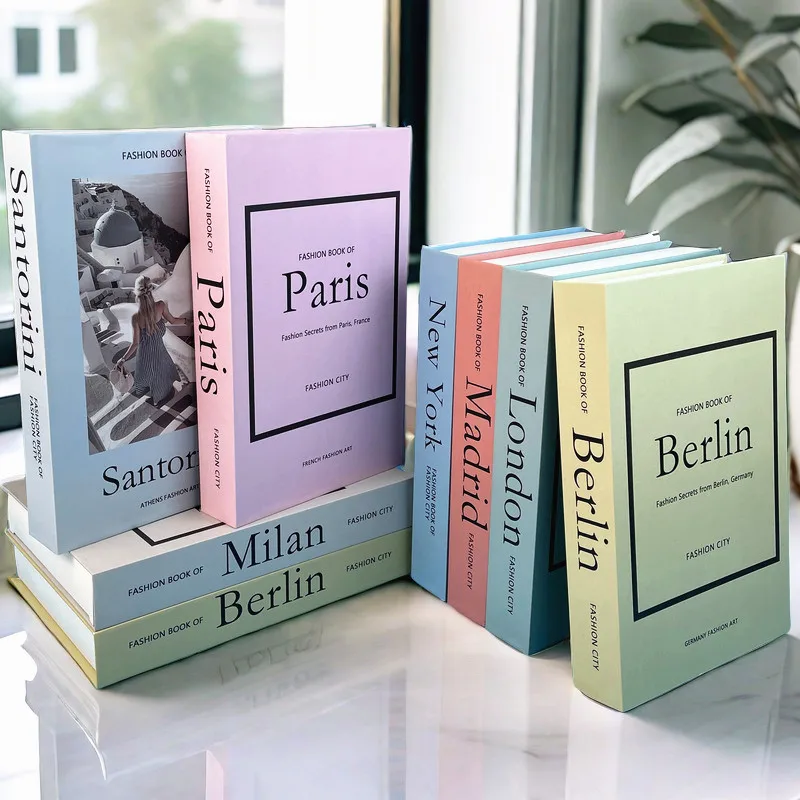 Pink Home Decor Fake Book Storage Box Luxury Perfume Morris Flowers Paris Tower Decorative Coffee Table Books Faux Livre Bedroom