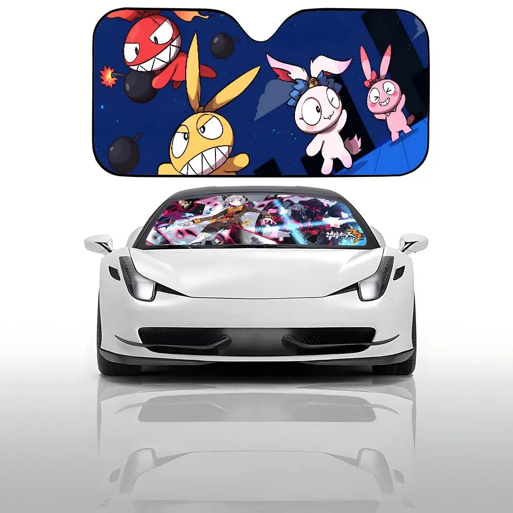 Honkai تأثير الزجاج الأمامي ظلة نافذة السيارة غطاء الزجاج الأمامي الشمس الظل السيارات الشمس قناع سيارة يغطي سيارة الحماية من الشمس