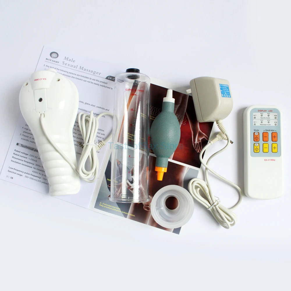 Sexuality Stimulator Electric Shock Medical Sex Toys for Penis Extender Enlargement Stretcher Pump Male Massager Masturbator Kit