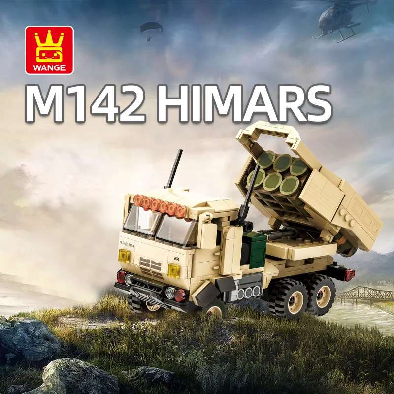 Wange Bricks 3511 M142 HIMARS Vehicle Model 457pcs Small Particle Building Blocks Educational Assembly Toy Gift for Model Collec
