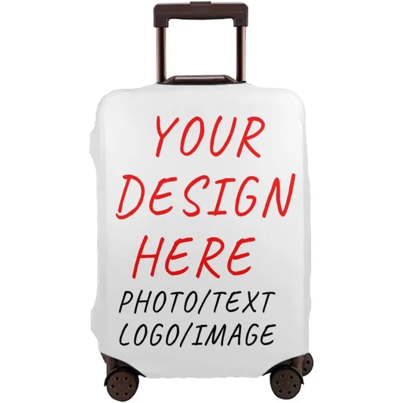 Custom Personalized Luggage Cover 18-32 Inch Custom Travel Suitcase Protector Add Your Photo Text Design Elastic Luggage Covers