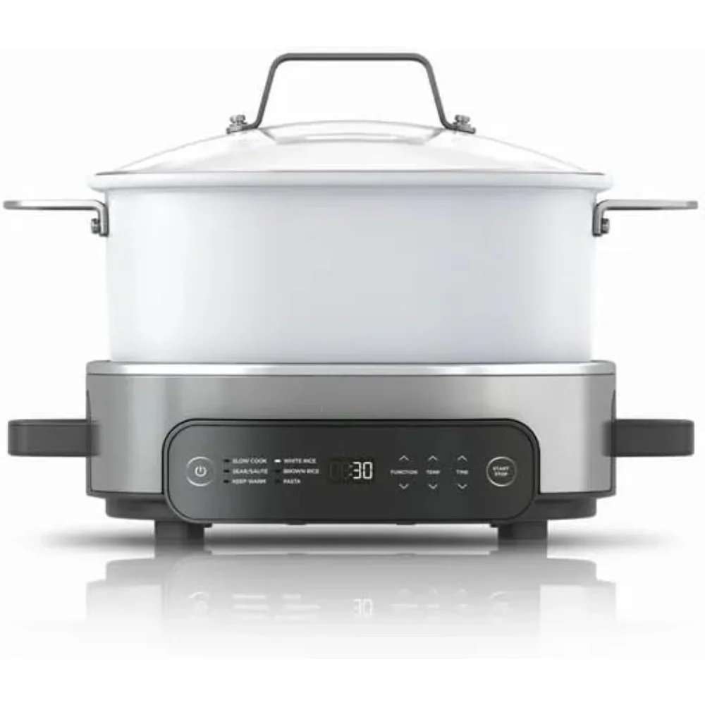 

Slow Cooker 6.5 QT, One-Pot Cooking, Adjustable Temp Control, Replaces 10 Cooking Tools, Electric 6-in-1 Slow Cooker