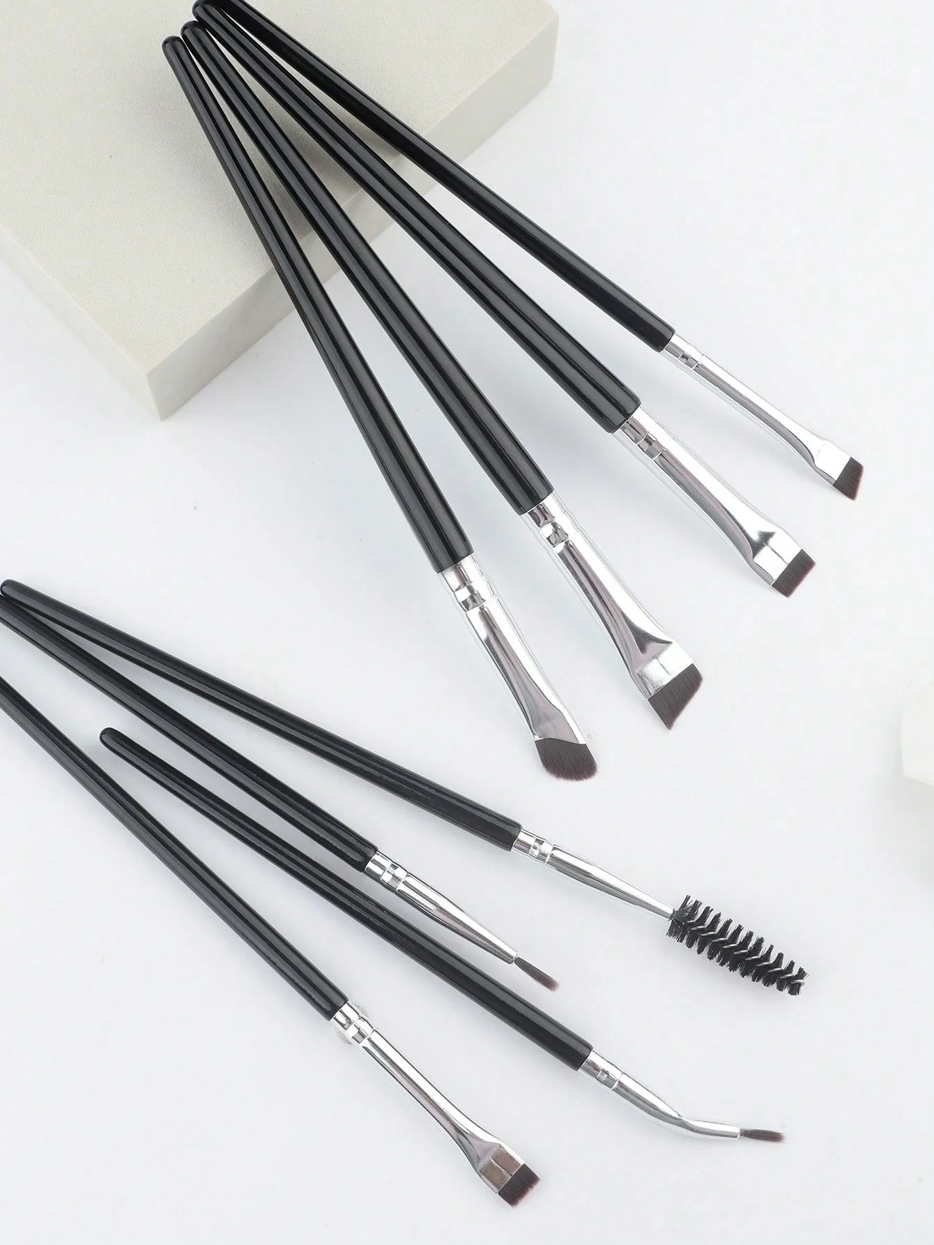 6/8pc escova de delineador angular ultra fino pincéis de delineador sobrancelha corretivo escova de sobrancelha escovas de sobrancelha angulares para mulher