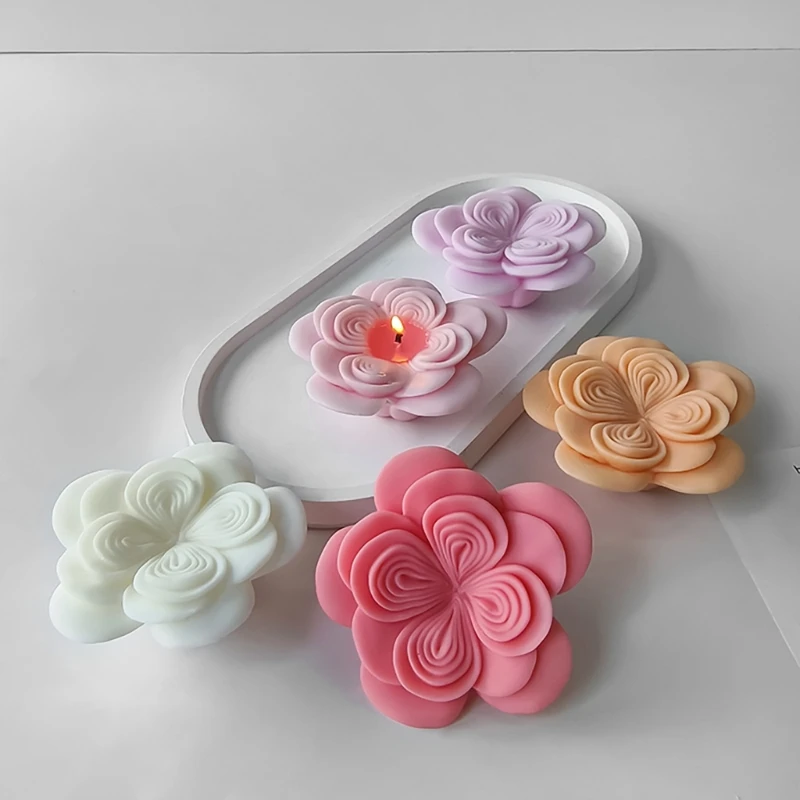 Flexibele Rose Epoxy Hars Craft Mold Bloem Siliconen Mallen voor het versieren taarten en het maken zeep. Chique hars