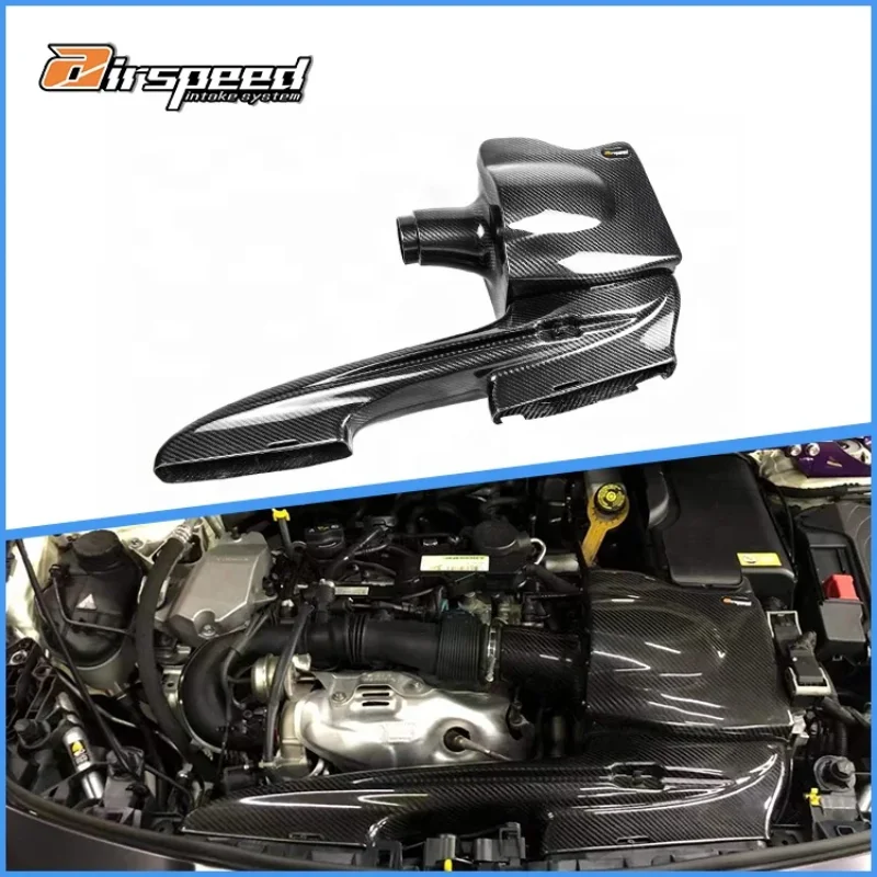 

Airspeed Dry Carbon Fiber Cold Air Intake System Kits Long Pipe Style For Mercedes BENZ A-Class A200 A260 W176 2.0T