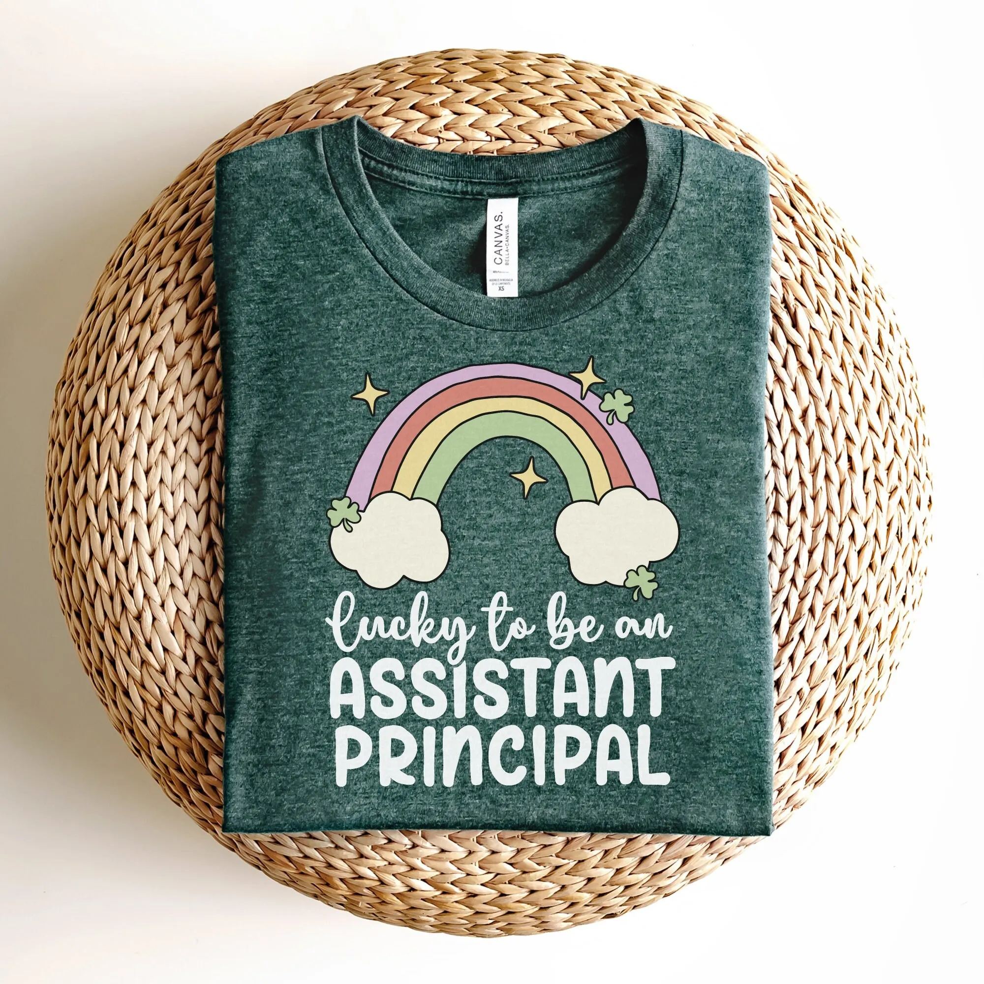 تي شيرت Lucky To Be An Assistant Principal تي شيرت St Patricks Day Retro Rainbow Vice #1