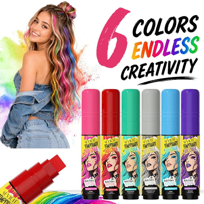 Quick Dry Liquid Hair Color Marker Pen Temporary Washable Hair Chalk Hair Dye Stick For Cosplay Festival Party Halloween DIY