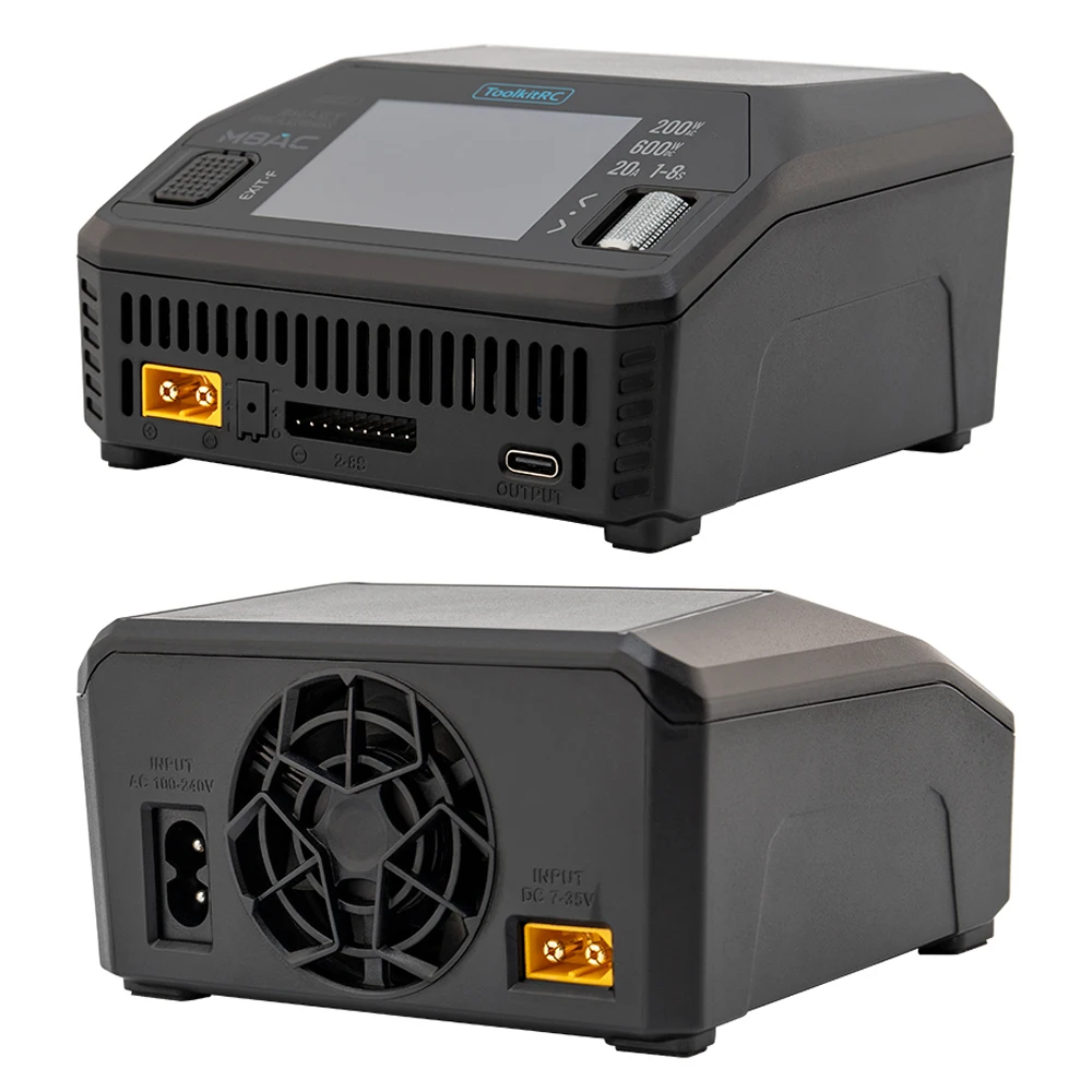 ToolkitRC M8AC Smart Lipo Battery Charger Discharger AC 200W DC 600W 20A for 1-8S LiHV Lipo Battery PD 65W FPV Model Parts Car