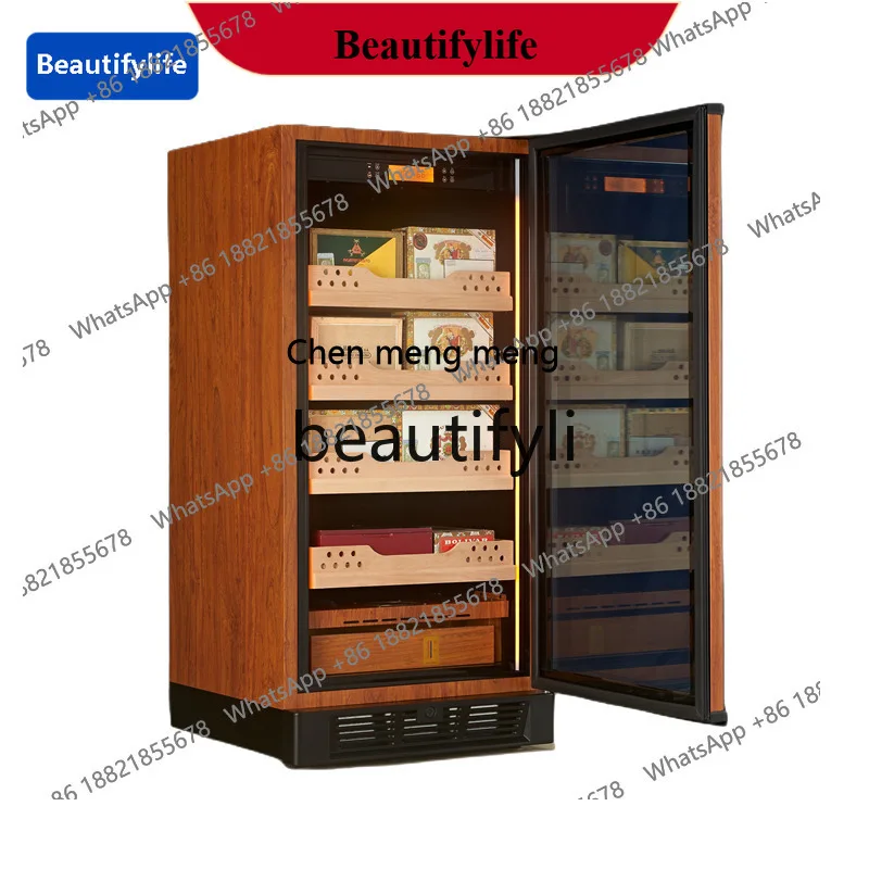 a56 Temperature and Humidity Cigar Cabinet Single Door Glass Door Refrigerated Cigar Display Cabinet with Humidification Film