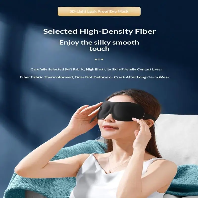 3D-verstellbare Schlafmaske mit atmungsaktivem Design, blockiert Licht, während es den Luftzirkulationsverkehr für die Augen ermöglicht, Unisex-Komfortpassform – Detail 10