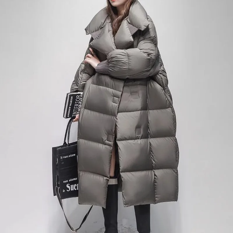 Women's Clothing Fall Winter New Loose Over The Knee Thickened Cotton-padded Clothes Medium Style Cotton-padded Jacket Parkas
