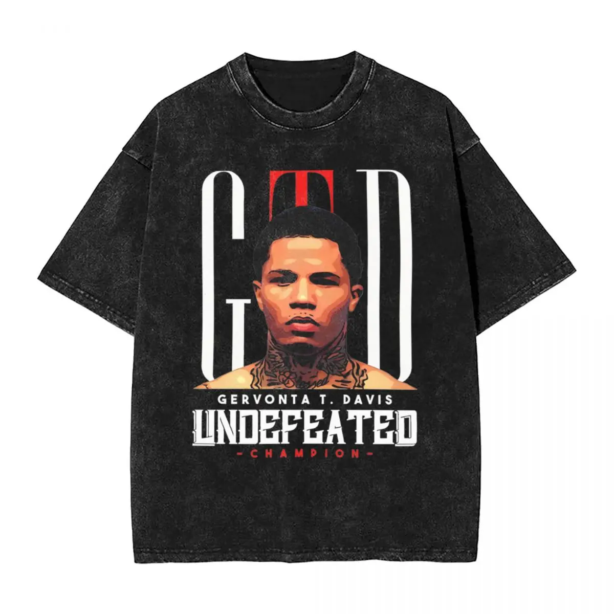 Gervonta Davis Tank Boxing T Shirts Hip Hop Washed Short Sleeve Harajuku T-Shirts Sports Men Tops Streetwear Graphic Printed Tee