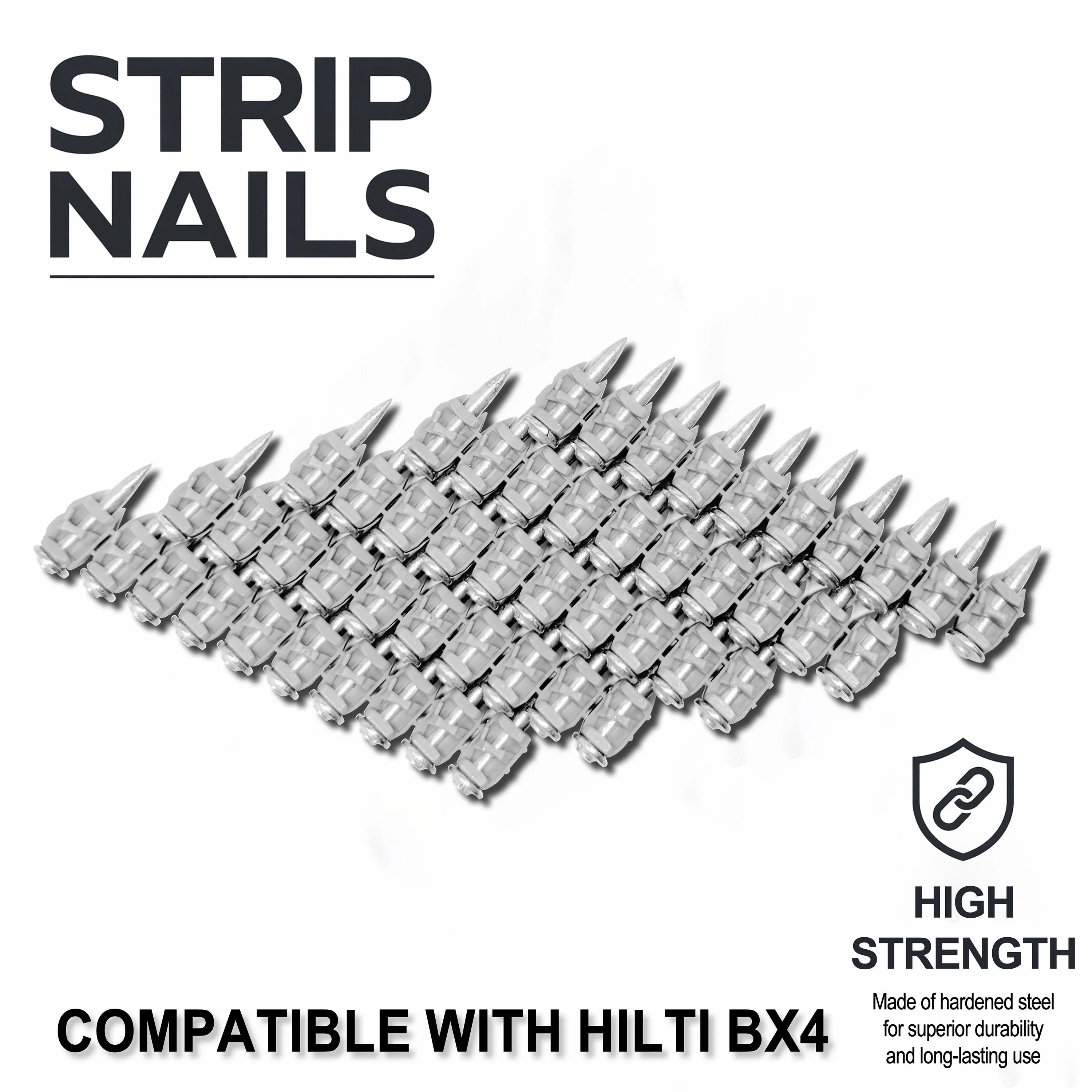 Industrial Concrete Strip Nails Compatible for Hilti BX4 Nail Gun Plastic Collated Fastening Nails 500PCS Box