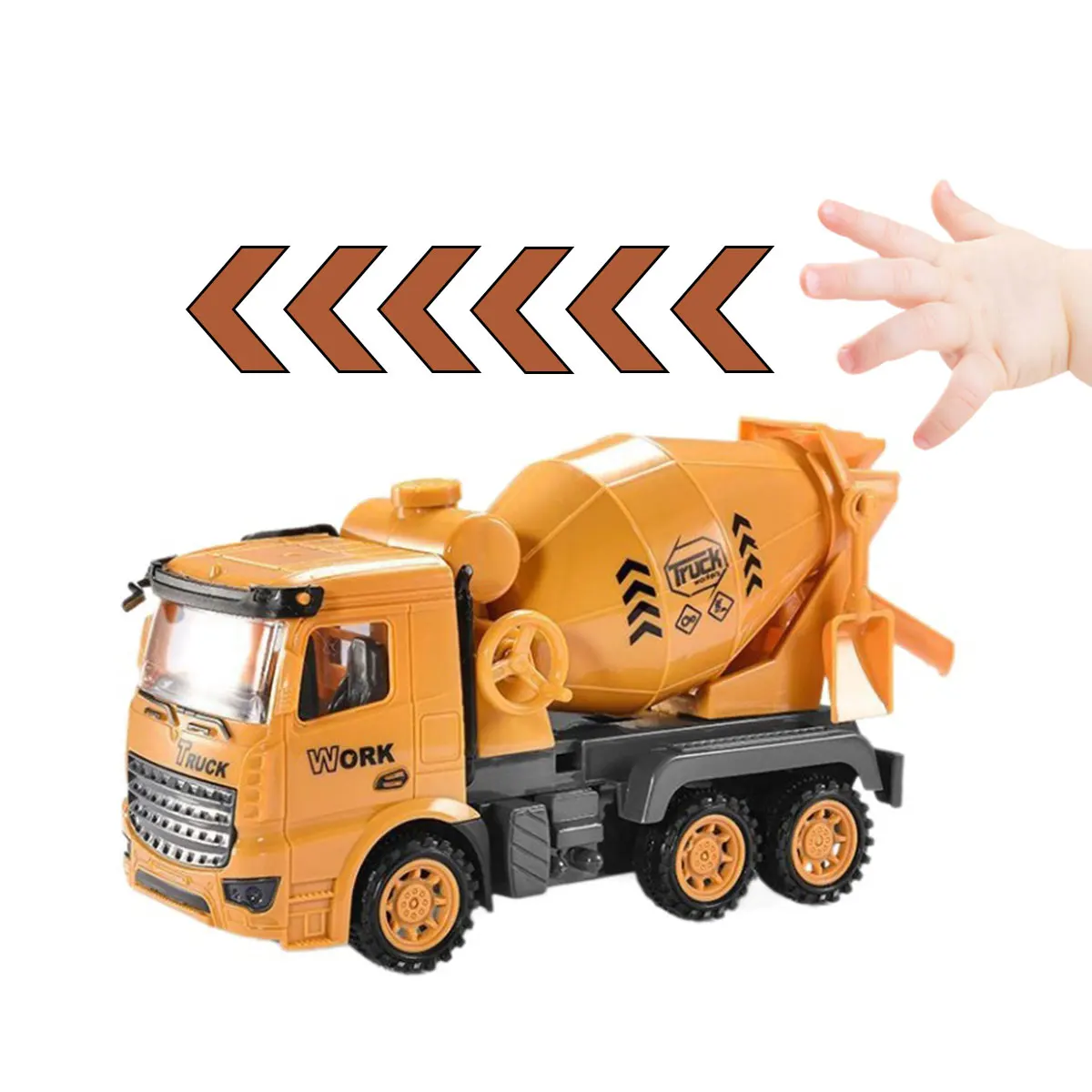 1個 エンジニアリング車両おもちゃ 子供用 慣性モデル プレイ プラスチックカー キッズ ミキサー トラック クレーン ブルドーザー ショベルカー 男の子 ギフト