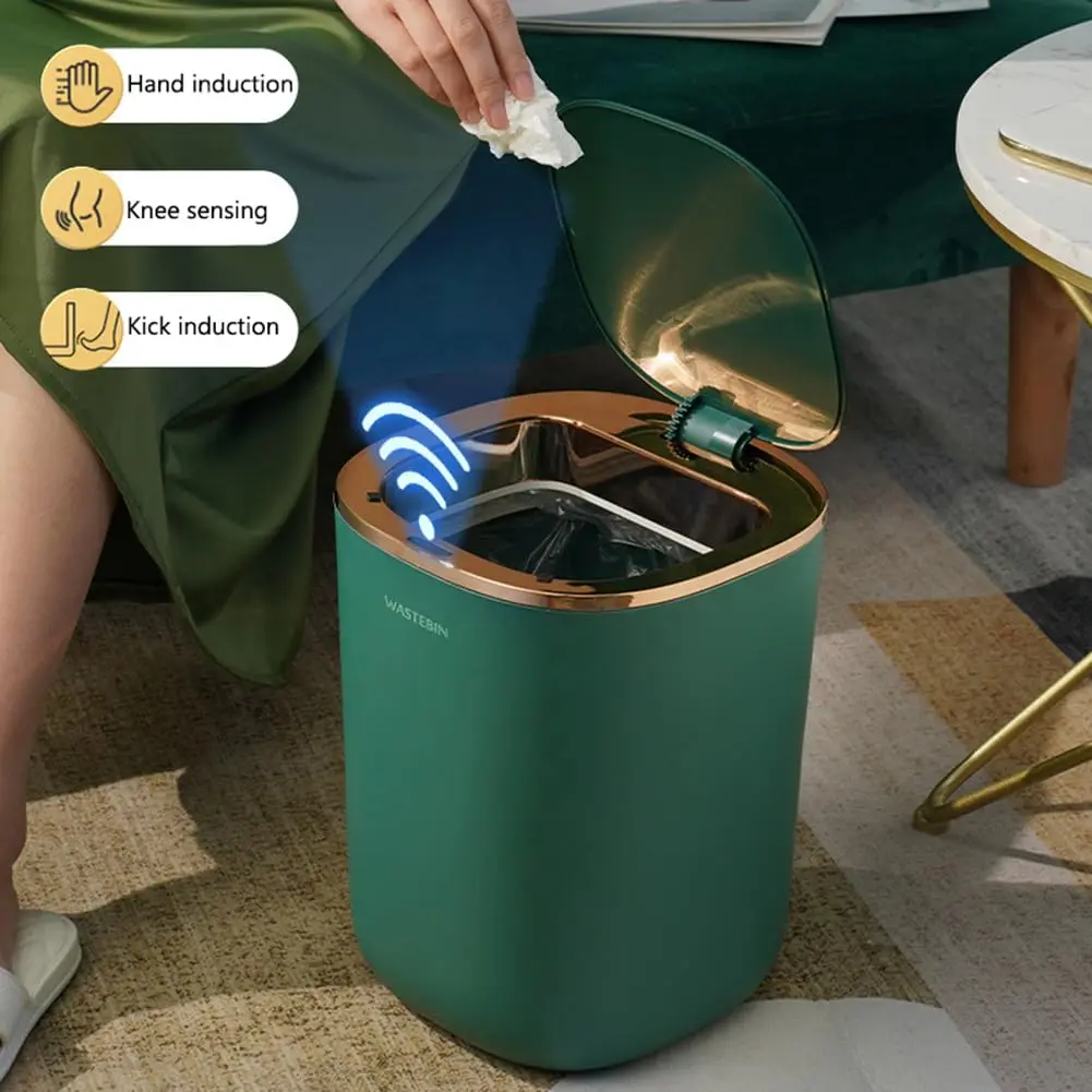 Bathroom Smart Sensor Trash Can,12L Trash Can with Lid Electric Garbage Bin Waterproof Trash Can for Kitchen,Bathroom,Bedroom