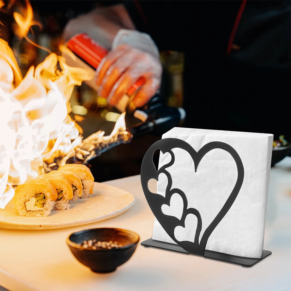 

2pcs Heart Napkin Holder Valentine Day Table Heart-Shaped Napkin Dispenser Tissue Stand for Kitchen Restaurant Hotel Storage