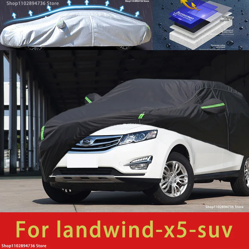 

For Landwind X5 fIt Outdoor Protection Full Car Covers Snow Cover Sunshade Waterproof Dustproof Exterior black car cover