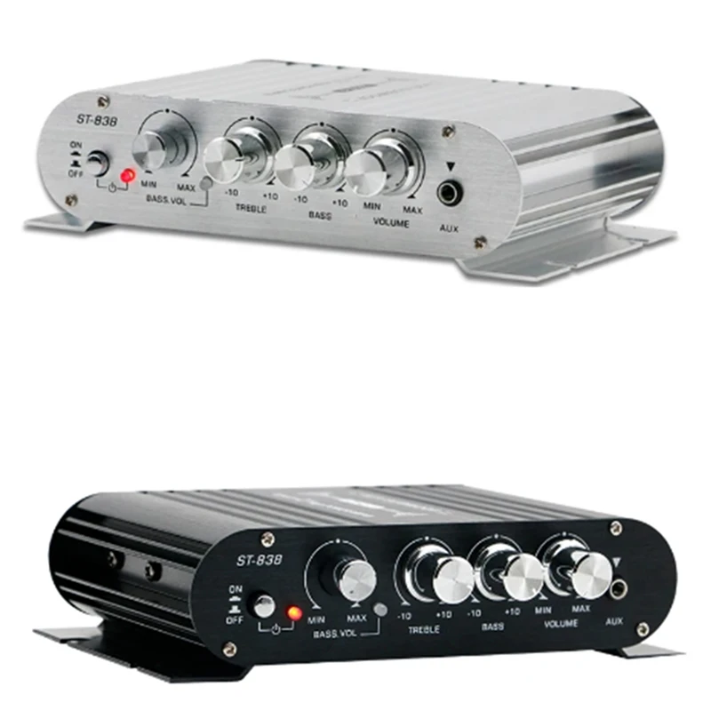 Miniamplificador de Audio Digital para coche, amplificador estéreo de luz azul para cine en casa, Club, fiesta, música, 200W, X2