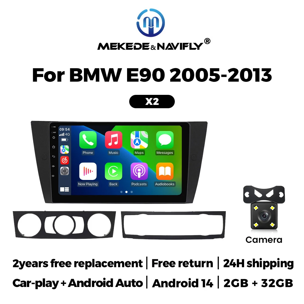 MEKEDE Android Auto Radio Scherm Voor BMW E90 E91 E92 E93 2005-2013 Draadloze Carplay WIFI Auto Multimedia stereo Video Speler
