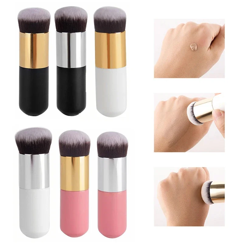 1 unidad de brocha de maquillaje en polvo suave, colorete, base, brocha de maquillaje portátil para mujer, herramienta cosmética, maquillaje cosmético, brocha individual grande para el rostro