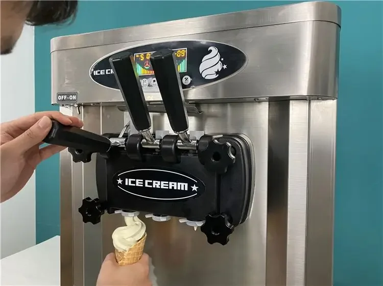 Commercial Ice Cream Machine Soft Serve Ice Cream Soft Mini Soft Ice Maker With Three Flavors