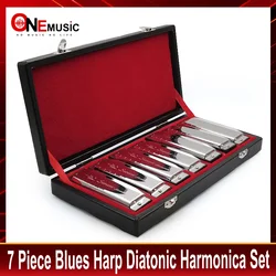 Harmonica SWAN  SW1020-7T  Bluesband 7 Piece Blues Harp Diatonic Harmonica Set w / Case + wipes