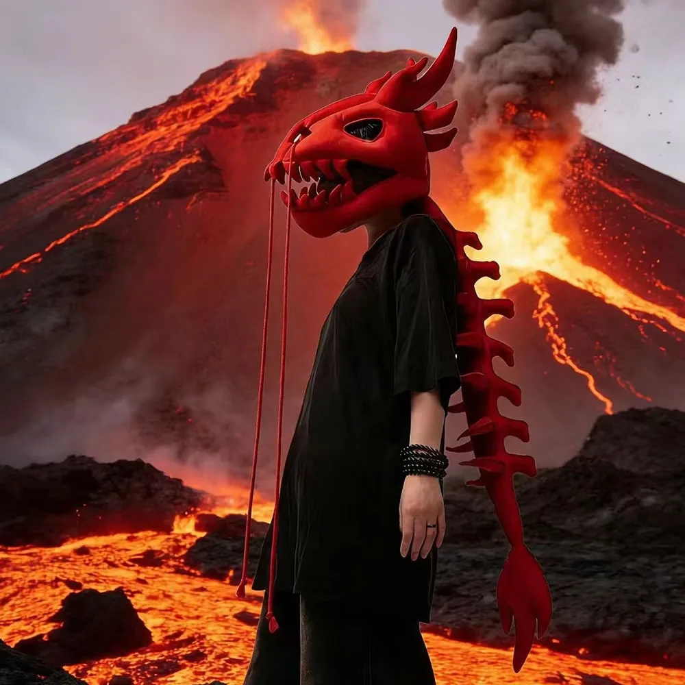 

New Costume with Mask Cosplay Headset Skeleton Costume PP cotton Personality Wearable Outfit Solid Color 80cm Cosplay Props