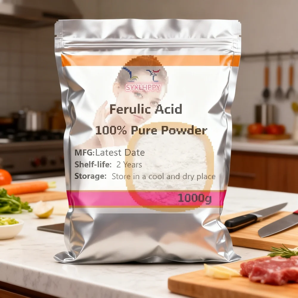 Entrega rápida, 500g-1000g, polvo de ácido ferulico, extracto natural de alta calidad, ingrediente antioxidante [Última fecha]
