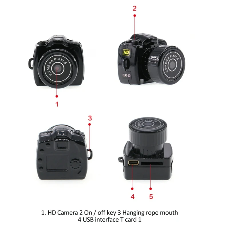 Mini Camera Camcorder 480P Mini DVR Camcorder Y2000 Portable Webcam Video Voice Recorder Camera-WMAN