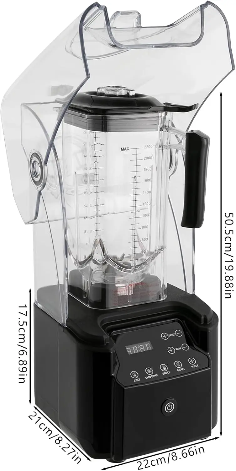 Batidora comercial de pie de 2200 W con recipiente de vidrio, batidora de alta potencia Power Profi, batidora de cocina, para bebés