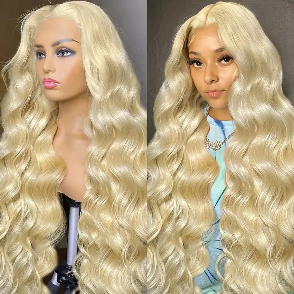 Tewjig 613 Honey Blonde Body Wave 13x4 Transparent Lace Frontal Human Hair Closure Wig 40 Inch Color 13x6 HD Lace Front Remy Wig