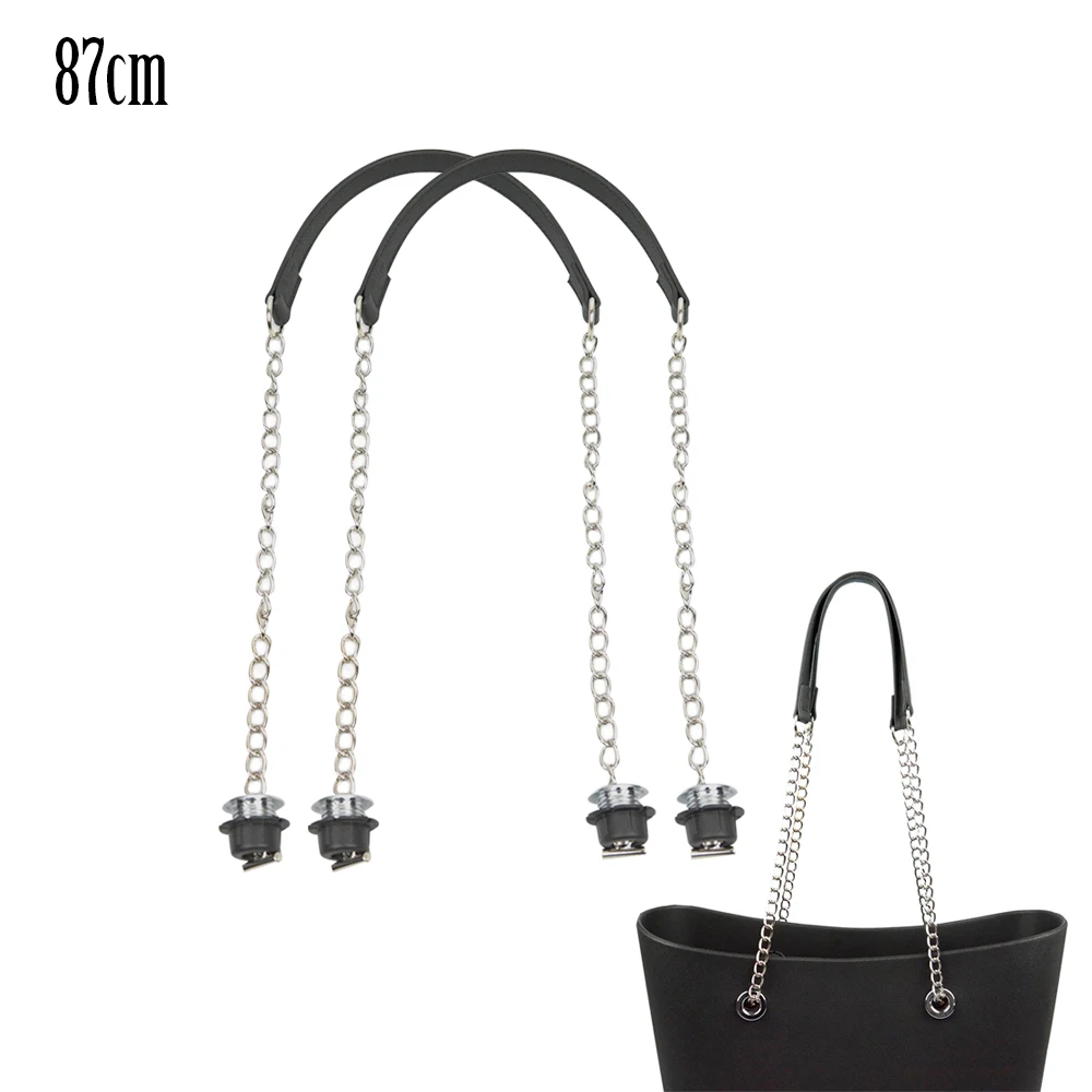 

New TANQU 1 Pair Obag Silver Long Single Thick Chain With Metal Plating Screws For O Bag Accesorios Handles Women HandBag