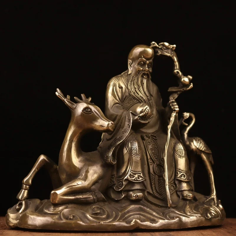Brass , -colored star , Antarctic sage longevity statue, birthday gift, copper decoration