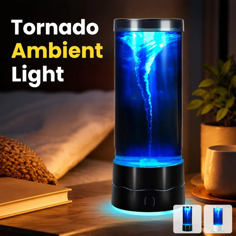 LED Jellyfish Lamp, Desktop Tornado Ambient Light, Creative Mini Table Lantern, Artistic Decorative Illuminator for Household